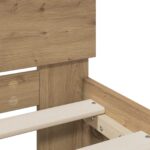 vidaXL Rám postele s čelom Dub artisan 200 x 200 cm Kompozitné drevo – Obrázok 7