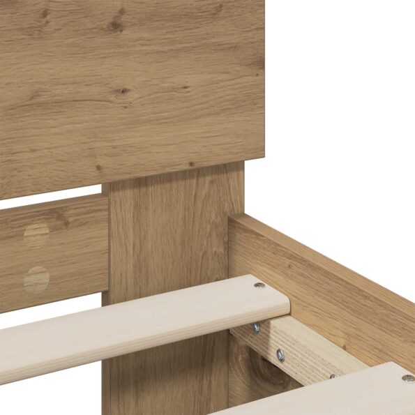 vidaXL Rám postele s čelom Dub artisan 200 x 200 cm Kompozitné drevo – Obrázok 7
