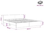 vidaXL Rám postele s čelom Dub artisan 200 x 200 cm Kompozitné drevo – Obrázok 8