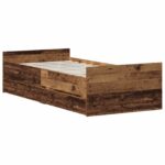 vidaXL Rám postele Staré drevo 100 x 200 cm Kompozitné drevo – Obrázok 2