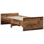 vidaXL Rám postele Staré drevo 100 x 200 cm Kompozitné drevo – Obrázok 5