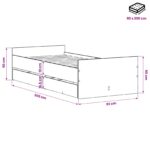 vidaXL Rám postele Staré drevo 90 x 200 cm Kompozitné drevo – Obrázok 7