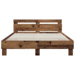 vidaXL Rám postele Staré drevo 140 x 190 cm Kompozitné drevo – Obrázok 3