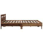 vidaXL Rám postele Staré drevo 140 x 190 cm Kompozitné drevo – Obrázok 4
