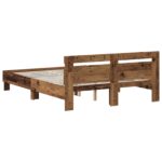 vidaXL Rám postele Staré drevo 140 x 190 cm Kompozitné drevo – Obrázok 5