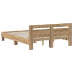 vidaXL Rám postele Dub artisan 135 x 190 cm Kompozitné drevo – Obrázok 6