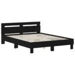 vidaXL Rám postele Čierny dub 135 x 190 cm Kompozitné drevo – Obrázok 2