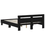 vidaXL Rám postele Čierny dub 135 x 190 cm Kompozitné drevo – Obrázok 5