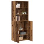 vidaXL Highboard Staré drevo 70 x 42,5 x 185 cm Kompozitné drevo – Obrázok 2