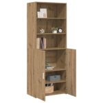 vidaXL Highboard Dub artisan 70 x 42,5 x 185 cm Kompozitné drevo – Obrázok 2