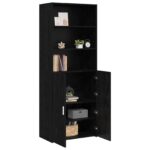 vidaXL Highboard Čierny dub 70 x 42,5 x 185 cm Kompozitné drevo – Obrázok 2