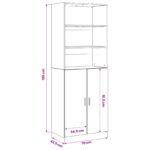 vidaXL Highboard Čierny dub 70 x 42,5 x 185 cm Kompozitné drevo – Obrázok 6