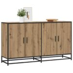 vidaXL Servírovacia skriňa Dub artisan 134 x 35 x 76 cm – Obrázok 2