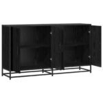 vidaXL Servírovacia skriňa Čierny dub 134 x 35 x 76 cm – Obrázok 3