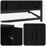 vidaXL Servírovacia skriňa Čierny dub 134 x 35 x 76 cm – Obrázok 7