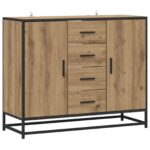 vidaXL Servírovacia skriňa Dub artisan 92 x 35 x 76 cm
