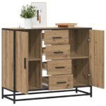 vidaXL Servírovacia skriňa Dub artisan 92 x 35 x 76 cm – Obrázok 2