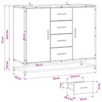 vidaXL Servírovacia skriňa Dub artisan 92 x 35 x 76 cm – Obrázok 9