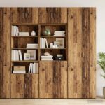 vidaXL Úložný kabinet so policami Staré drevo 70 x 42,5 x 225 cm – Obrázok 4