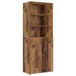 vidaXL Úložný kabinet so policami Staré drevo 70 x 42,5 x 225 cm – Obrázok 5