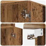 vidaXL Úložný kabinet so policami Staré drevo 70 x 42,5 x 225 cm – Obrázok 9