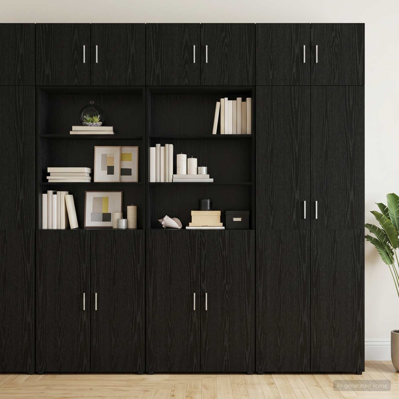 3446669_1.jpg vidaXL Úložný kabinet so policami Čierny dub 70 x 42,5 x 225 cm – Obrázok 1