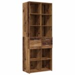 vidaXL Úložný kabinet so policami Staré drevo 70 x 42,5 x 225 cm – Obrázok 5