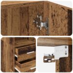 vidaXL Úložný kabinet so policami Staré drevo 70 x 42,5 x 225 cm – Obrázok 9