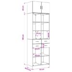 vidaXL Úložný kabinet so policami Čierny dub 70 x 42,5 x 225 cm – Obrázok 10