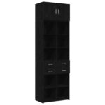 vidaXL Úložný kabinet so policami Čierny dub 70 x 42,5 x 225 cm – Obrázok 2