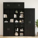 vidaXL Úložný kabinet so policami Čierny dub 70 x 42,5 x 225 cm – Obrázok 4