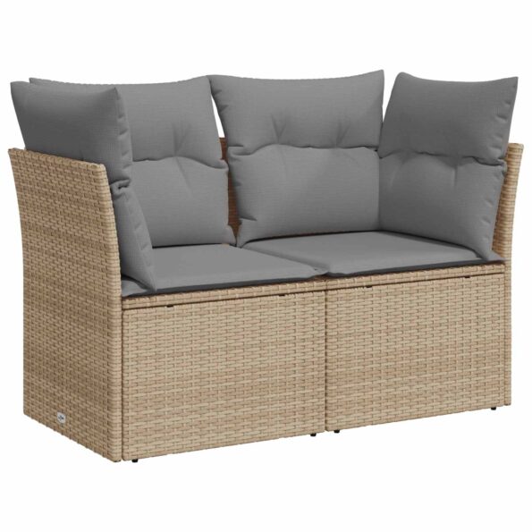 vidaXL Sada pohoviek 7 pcs Beige a svetlo šedá Poly ratan a oceľ – Obrázok 2