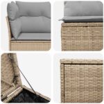 vidaXL Sada pohoviek 7 pcs Beige a svetlo šedá Poly ratan a oceľ – Obrázok 5