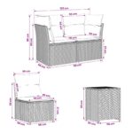 vidaXL Sada pohoviek 7 pcs Beige a svetlo šedá Poly ratan a oceľ – Obrázok 9