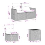 vidaXL Sada pohoviek 7 pcs Beige a svetlo šedá Poly ratan a oceľ – Obrázok 9