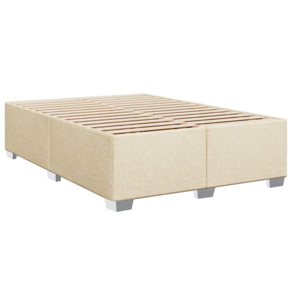 vidaXL Posteľ boxspring s matracom Krémová 140 x 200 cm Látka – Obrázok 4