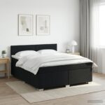 vidaXL Posteľ boxspring s matracom Čierna 160 x 200 cm Látka