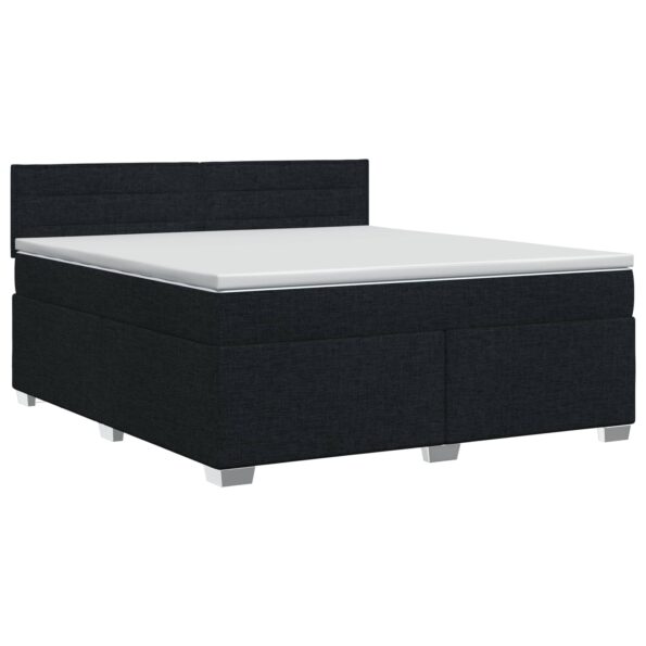 vidaXL Posteľ boxspring s matracom Čierna 160 x 200 cm Látka – Obrázok 2