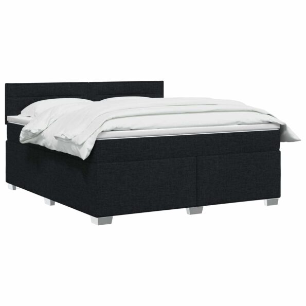 vidaXL Posteľ boxspring s matracom Čierna 180 x 200 cm Látka – Obrázok 3