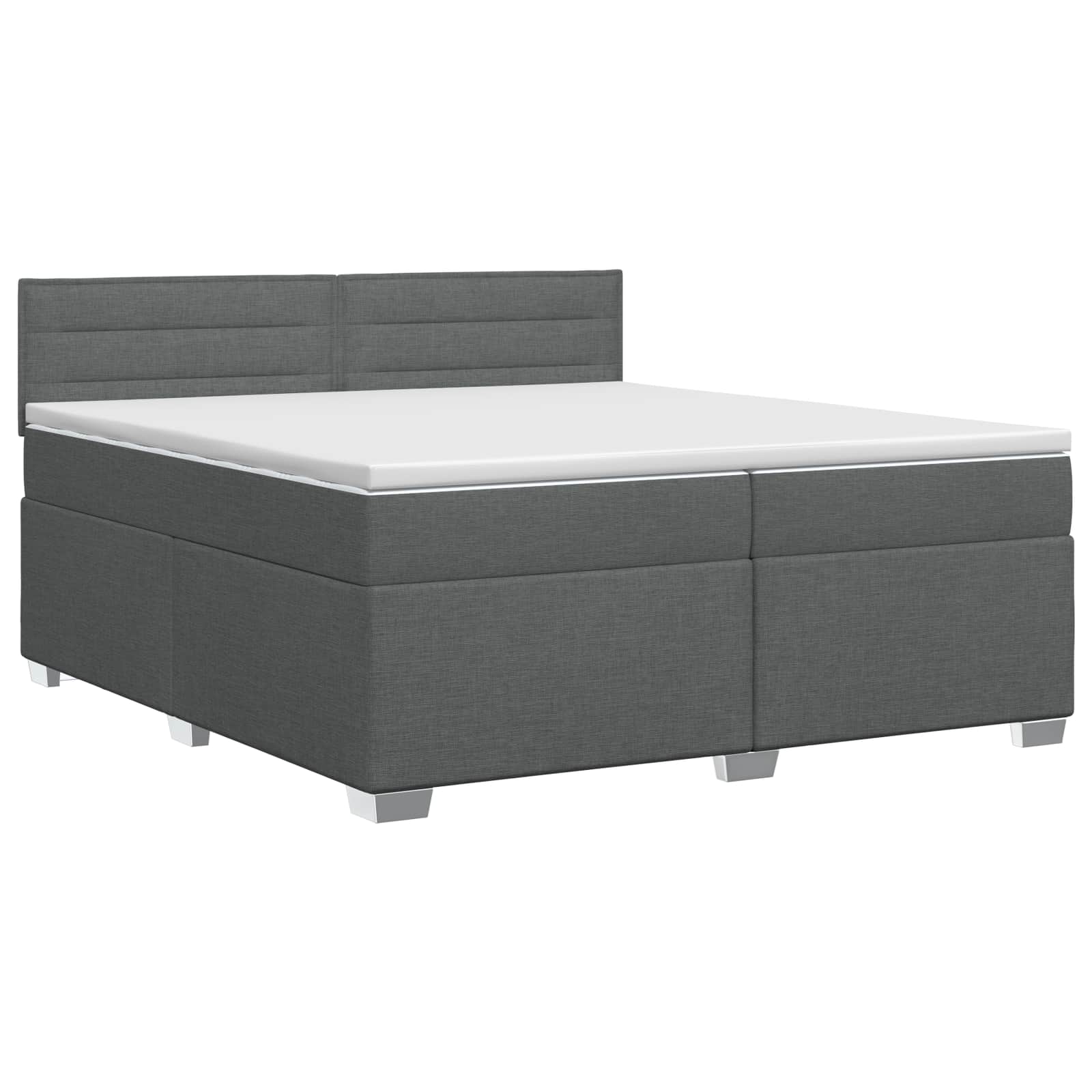 3450552_1.jpg vidaXL Posteľ boxspring s matracom Tmavosivá 200 x 200 cm Látka – Obrázok 1
