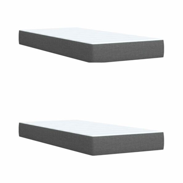 vidaXL Posteľ boxspring s matracom Tmavosivá 200 x 200 cm Látka – Obrázok 5