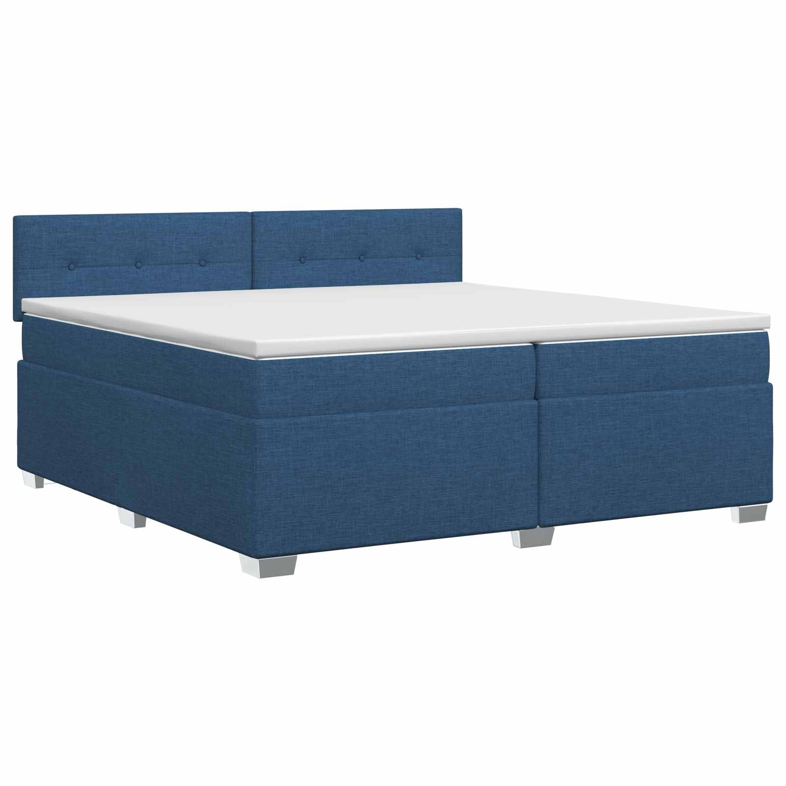 3450564_1.jpg vidaXL Posteľ boxspring s matracom Modrá 200 x 200 cm Látka – Obrázok 1