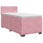 vidaXL Posteľ boxspring s matracom Ružová 80 x 200 cm Zamat