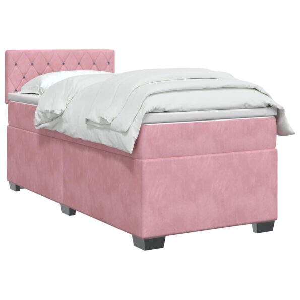 vidaXL Posteľ boxspring s matracom Ružová 80 x 200 cm Zamat – Obrázok 2