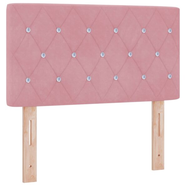 vidaXL Posteľ boxspring s matracom Ružová 80 x 200 cm Zamat – Obrázok 3