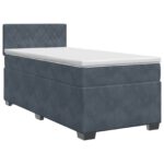 vidaXL Posteľ boxspring s matracom Tmavosivá 90 x 200 cm Zamat