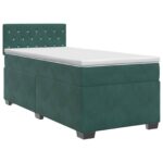 vidaXL Posteľ boxspring s matracom Tmavozelená 90 x 200 cm Zamat