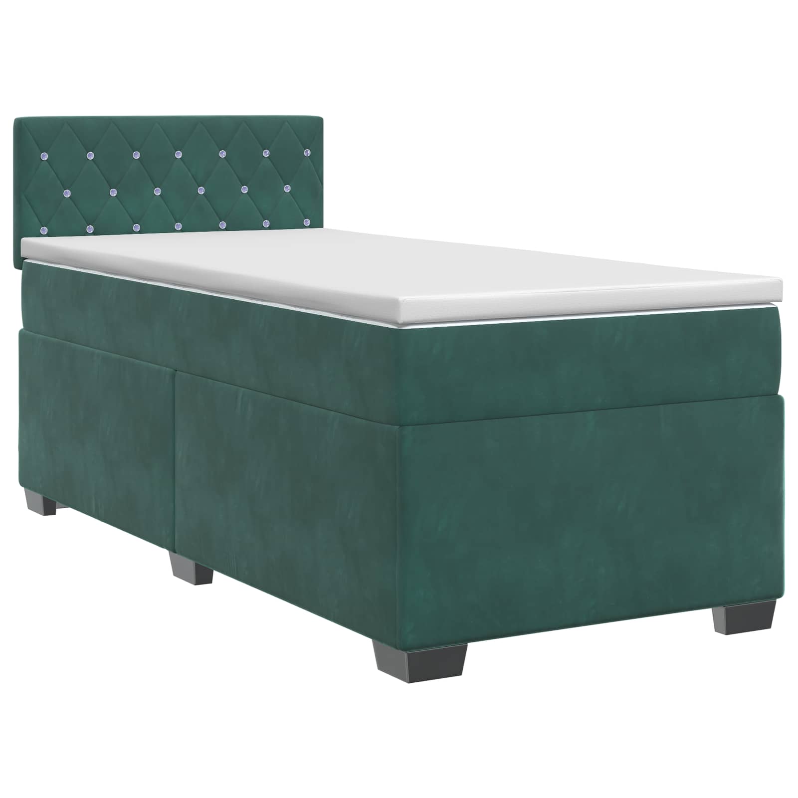 3450635_1.jpg vidaXL Posteľ boxspring s matracom Tmavozelená 90 x 200 cm Zamat – Obrázok 1