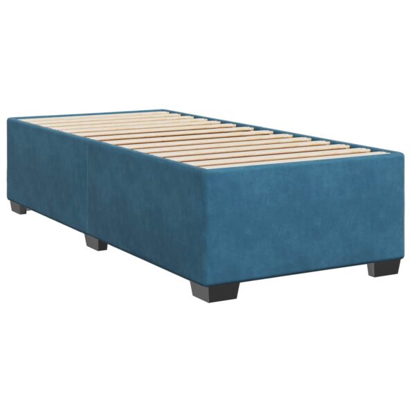 vidaXL Posteľ boxspring s matracom Tmavomodrá 90 x 200 cm Zamat – Obrázok 4