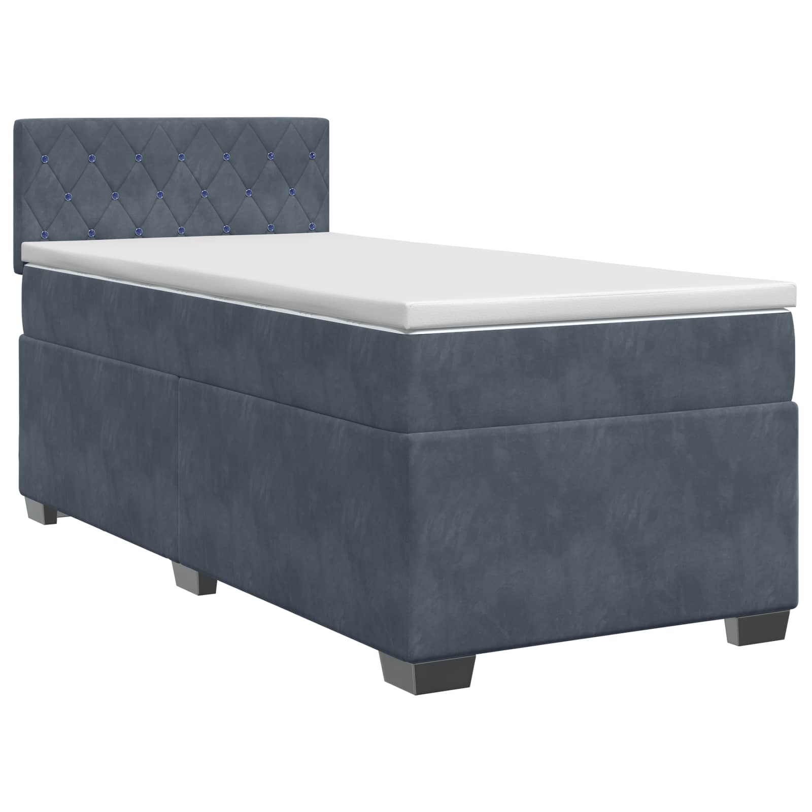 3450651_1.jpg vidaXL Posteľ boxspring s matracom Tmavosivá 100 x 200 cm Zamat – Obrázok 1